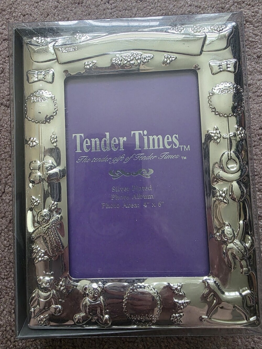 Silver-Plated Tender Times Decorative Baby Photo Album New In Box